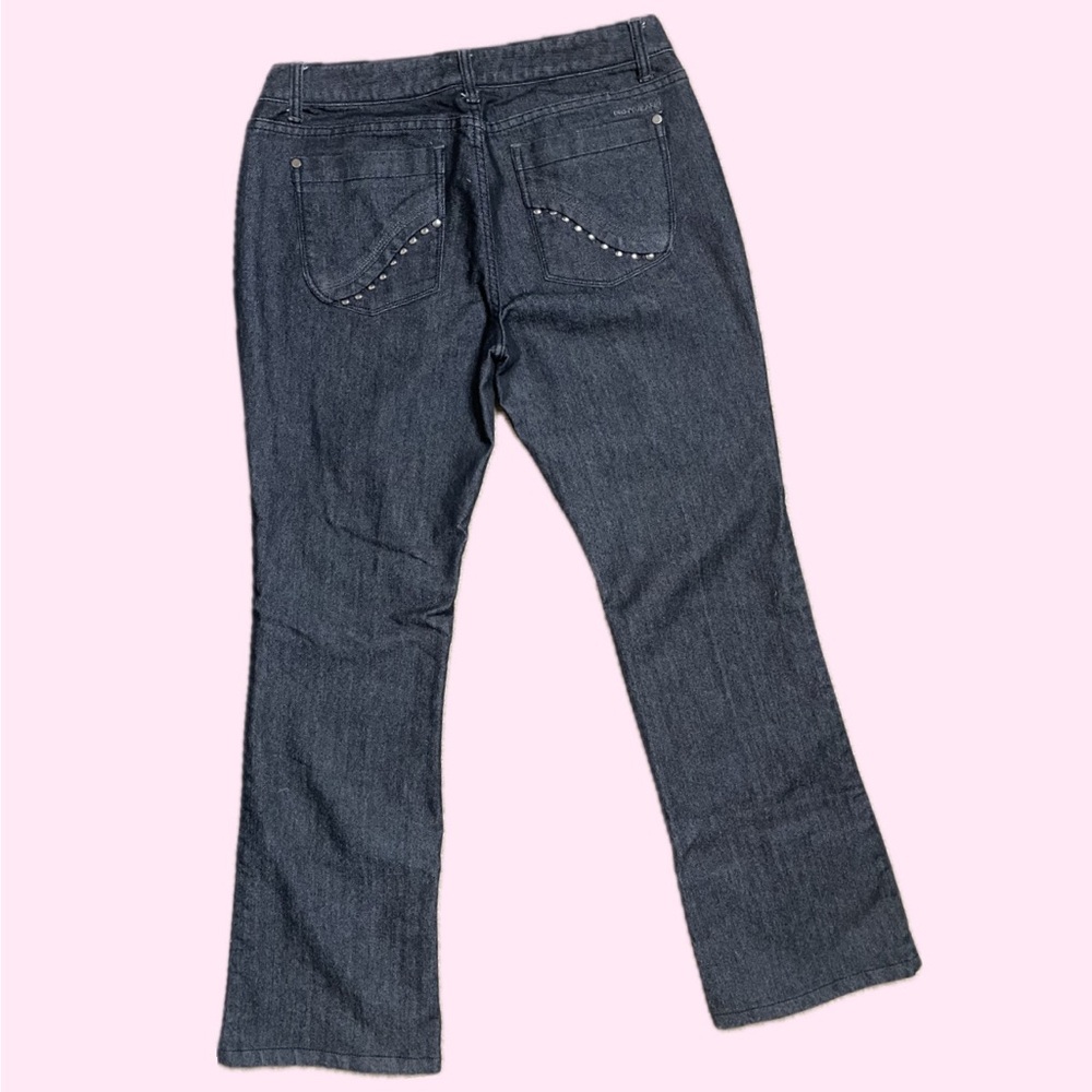 DKNY Black Sheen Bootcut Jeans